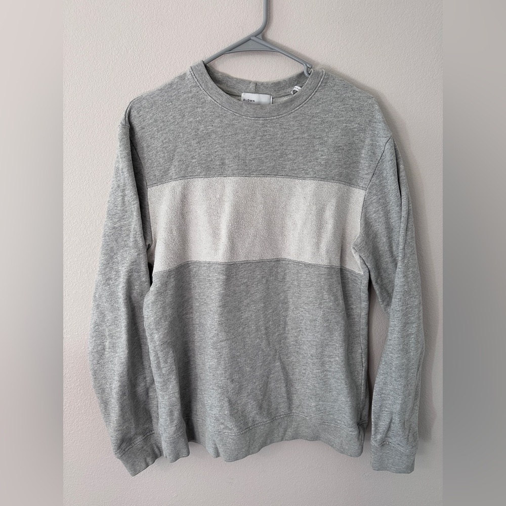 BLDWN Men's Crew Neck Sweat Shirt / Size XS / Heather Grey / 100% Cotton